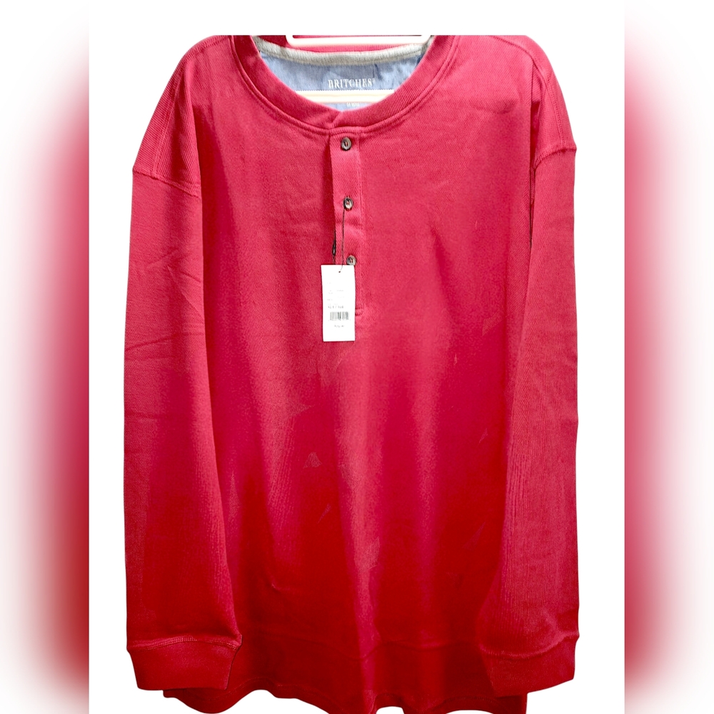 Britches Men's Long-Sleeve Henley Shirt - Red